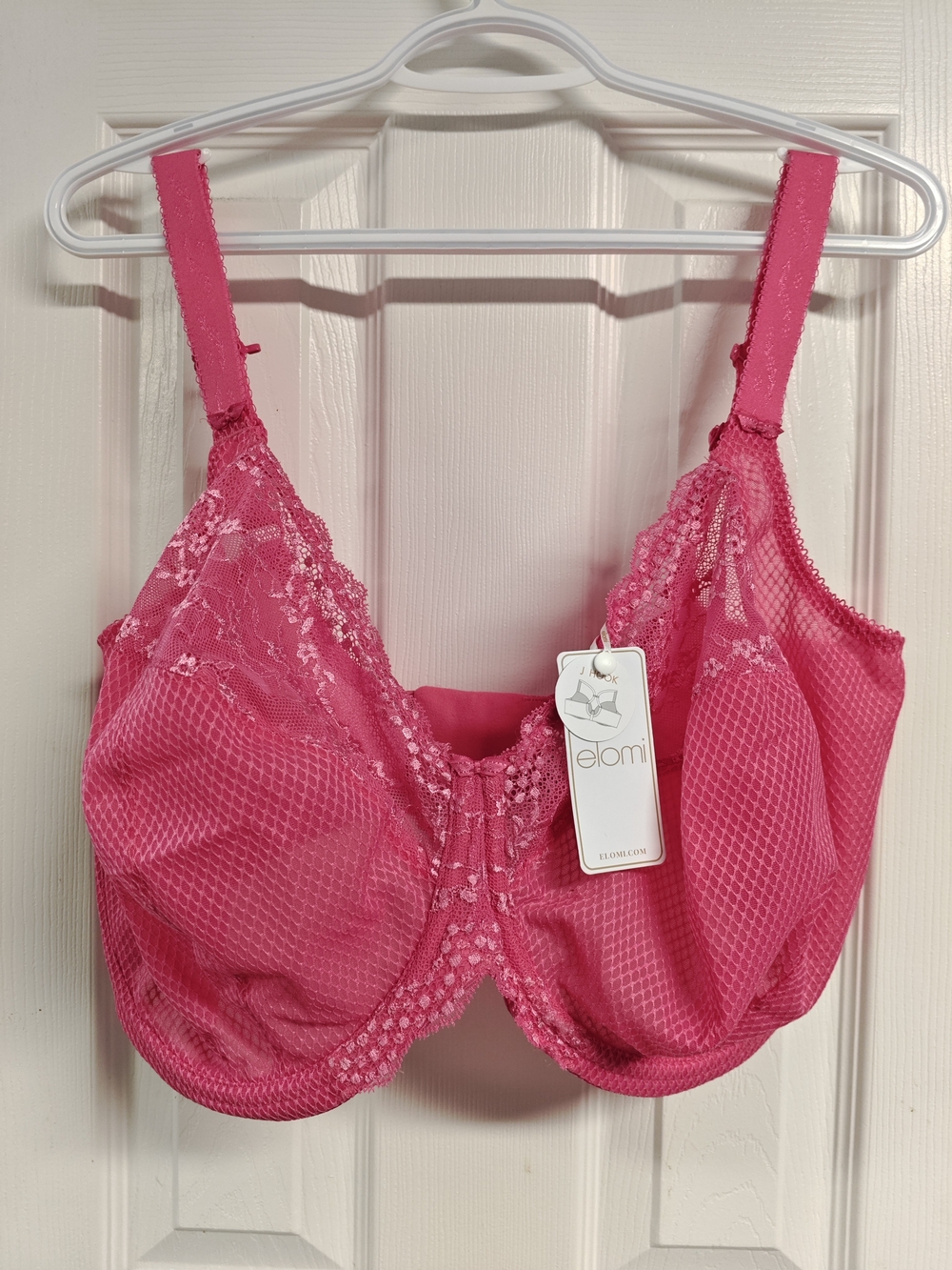 Elomi Bright Pink Lace Support Bra